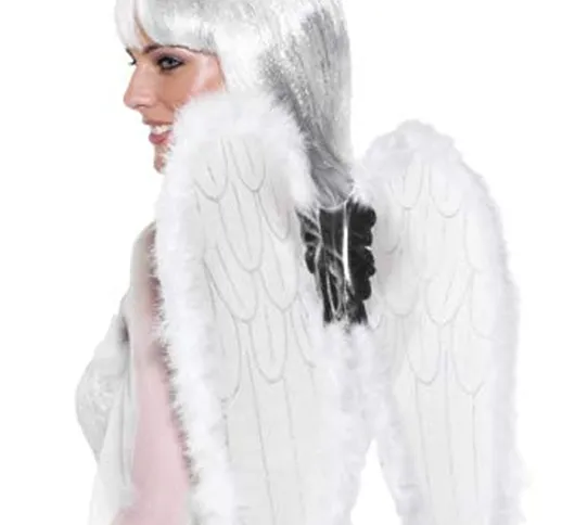 SMIFFYS Set da angelo, bianco con ali e aureola di marabù