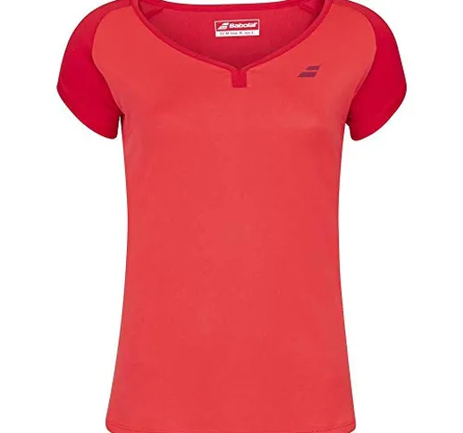 Babolat - Maglietta da ragazza, motivo: Play Cap Sleeve, colore: Rosso 2020, rosso, M-10/1...