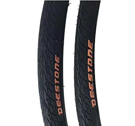 ECOVELO 2 Copertoni 700 x 25C (25-622) Deestone ON off Road, Corsa, Gravel Bike D839 Neri...