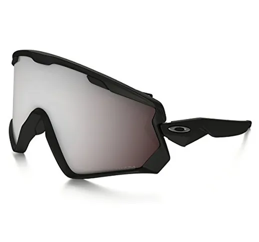 Oakley Wind Jacket 2.0 707202 0 Occhiali Sportivi, Nero (Matte Black/Prizmblack), 99 Uomo