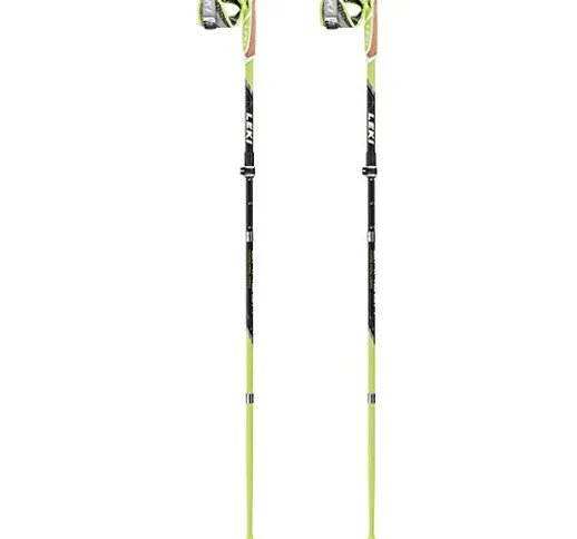 Leki Bastoncini Trail Running Micro Trail Vario 130, Black/Lime