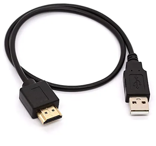 Cavo adattatore da USB a HDMI – USB 2.0 tipo A Maschio a convertitore di carica maschio HD...