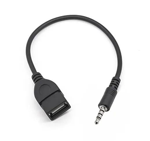 Coomoors Adattatore Da USB a Jack Da 3,5 mm Convertitore Audio Ausiliario Per Autoradio Ma...