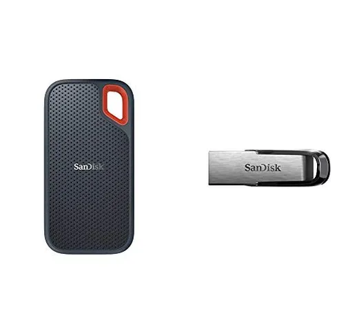 SanDisk Extreme SSD Portatile 500 GB, Velocità di Lettura fino a 550 MB/s & Ultra Flair 32...