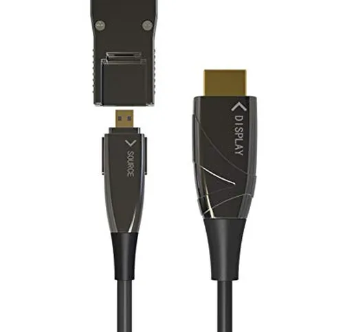 Techly 107432 Cavo HDMI™ A/A Micro HDMI™ AOC in Fibra Ottica 4K 50m Nero