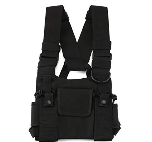 zhouweiwei Radio Portatile Pettorale Pettorale Pacco Anteriore Pouch Holster Vest Rig Pett...