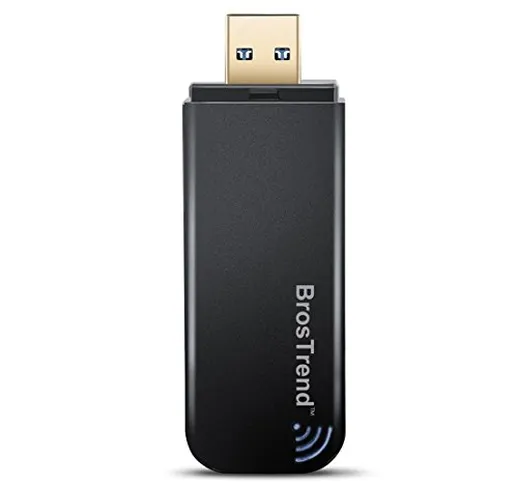 BrosTrend Chiavetta WiFi USB 1200Mbps,Dual Band 5 GHz 867 Mbps,2,4 GHz 300 Mbps, USB 3.0,...