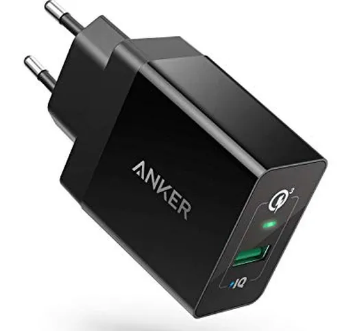 ANKER PowerPort+ 1 Quick Charge 3.0, caricatore da parete USB da 18 W con Power IQ per Gal...