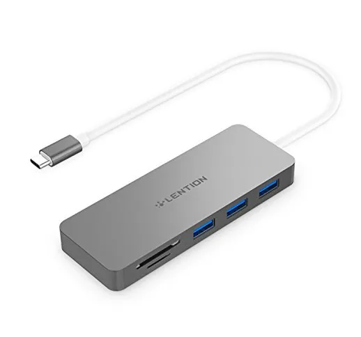 lention Hub Multiporta USB-C con 3 Porte USB 3.0 + Lettore di Scheda SD/TF per MacBook Air...