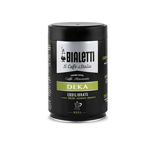 Bialetti Caffè Macinato per Moka Deka (Decaffeinato), Deka - 1 x 250 gr