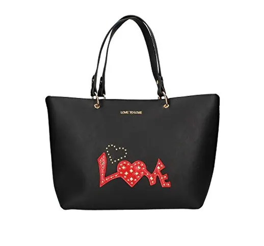 Borsa da donna a spalla Gai Mattiolo in ecopelle di colore nero, uno scomparto sfoderato e...