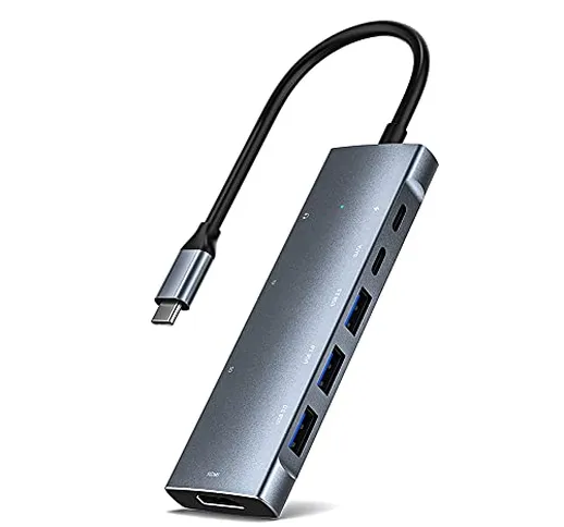 Czhxtqz 9 In 1 USB 3.0 tipo C USB C HUB per PC portatile con audio PD/TF compatibile HDMI...