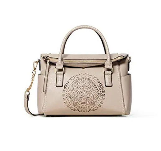 Desigual - Borsa da donna con manico, 14 x 24 x 33 cm, Beige (Beige (Crudo Beige).), 14x24...