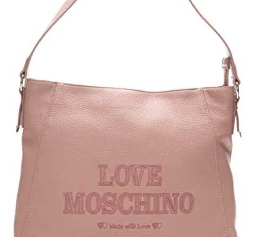 Love Moschino Borsa donna in ecopelle goffrata di colore rosa borsa con chiusura con zip,...