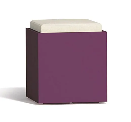 TEKCNOPLAST Comfy Square Vaso, Plastic, Viola, 40x40x50