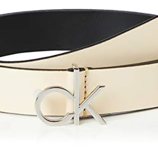 Calvin Klein Re-Lock Low CK 3cm Fixed Cintura, Giallo (Light Sand TD), Medium (Taglia Prod...