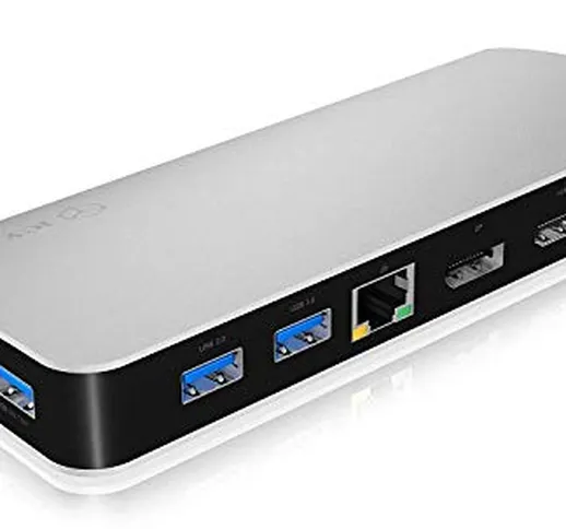 ICY BOX IB-DK2303-C USB 3.0 (3.1 Gen 1) Type-C 5000 Mbit/s Nero, Argento