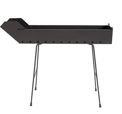 CRUCCOLINI BA13 Barbecue Arrosticini a Carbone, Nero, 71x13x51 cm