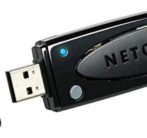 Netgear WNDA3100-200PES Adattatore USB Wireless per PC, N600 Mbps, DualBand, Smart MIMO, N...