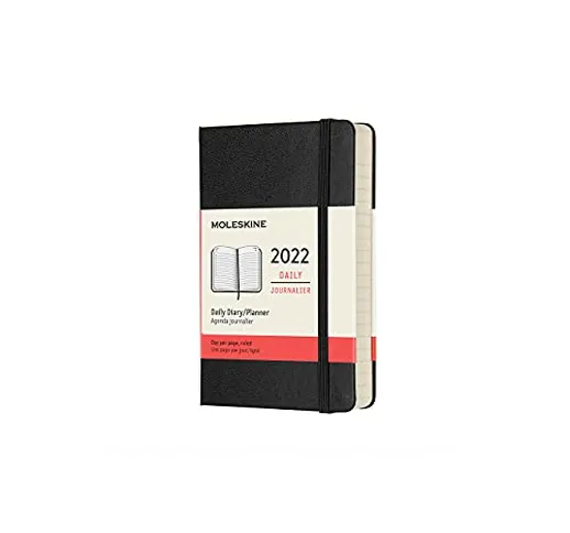 Moleskine Agenda Giornaliera 12 Mesi 2022, Daily Planner 2022, Copertina Rigida e Chiusura...