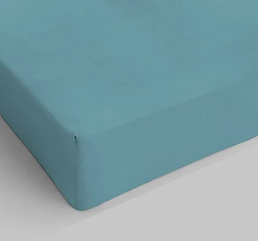 Italian Bed Linen Max Color Lenzuolo sotto con Angoli Ed Elastico Tinta Unita, 100% Cotone...
