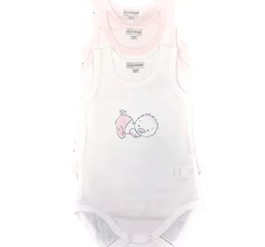 Confezione da 3 Body NEONATA Spalla Larga Linea Body Collection LIABEL in 100% Cotone. Acc...