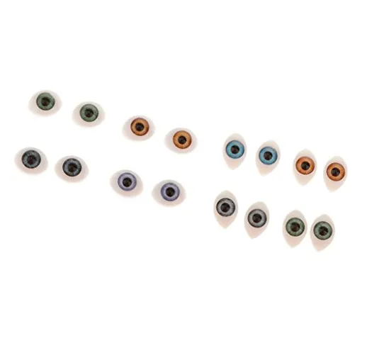 16 Pezzi Occhi Ovali in Plastica Occhi per Maschera Bambole Orsi Fare 5mm 6mm