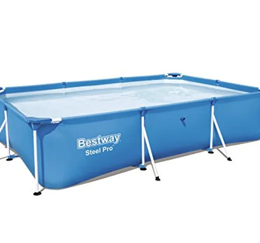 Bestway Steel PRO 56404 Piscina con Bordi Piscina Rettangolare 3300L Blu Piscina Fuori Ter...