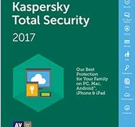 Kaspersky Total Security 2017, Edizione Italiana, 3 Utenti 2-1, Anno Sierra, Slim Box