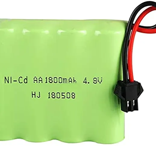 YUNIQUE ITALIA 1 Pezzo Batteria Ricaricabile 4.8V Ni-CD 1800mAh per Controllo Remoto Auto