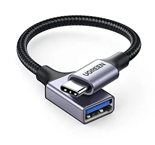 UGREEN Cavo OTG Type C a USB 3.0, Adattatore USB C Maschio a USB 3.0 Femmina 5 Gbps Nylon...