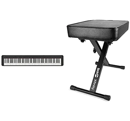 Casio CDP-S100 Pianoforte Digitale 88 Tasti Pesati & Rockjam Premium Imbottita Tastiera Pa...
