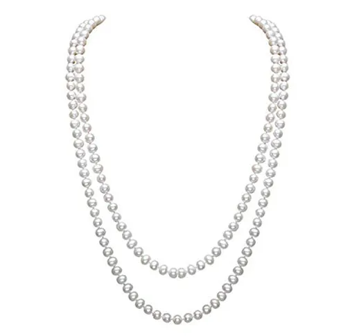 InnoBase Perle Artificiali Charleston Accessori Anni 20 Flapper Moda Collana di Perle di N...