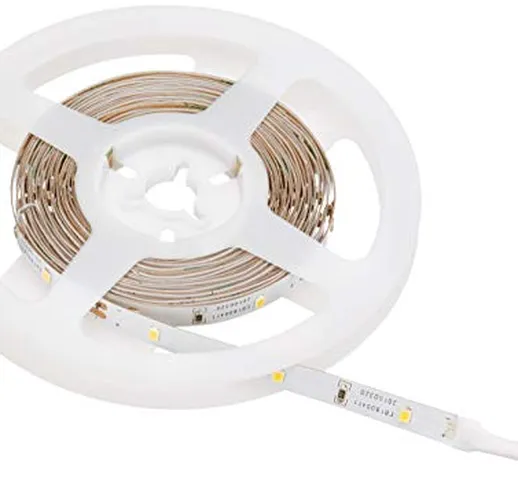 Strip LED per illuminazione indiretta in luce bianco caldo (3000 K), accorciabile, flessib...