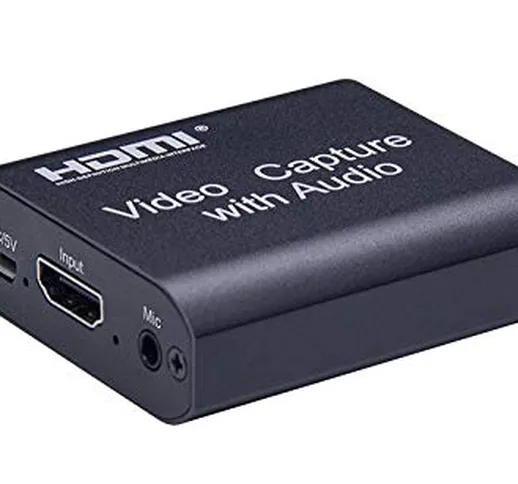 measy - Scheda di acquisizione video HDMI 4K W/3,5 mm uscita audio microfono ingresso regi...
