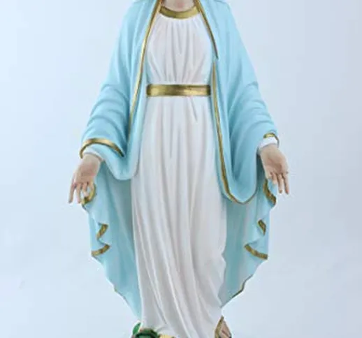 Statua della Madonna Miracolosa. Altezza cm. 50. Adatta per Ambienti Esterni e Interni. Re...