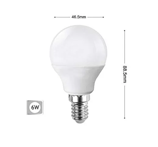 Gloriashoponline LAMPADINA LED 6 W LAMPADINE A SFERA LUCE BIANCA CALDA NATURALE E14 6W E 1...