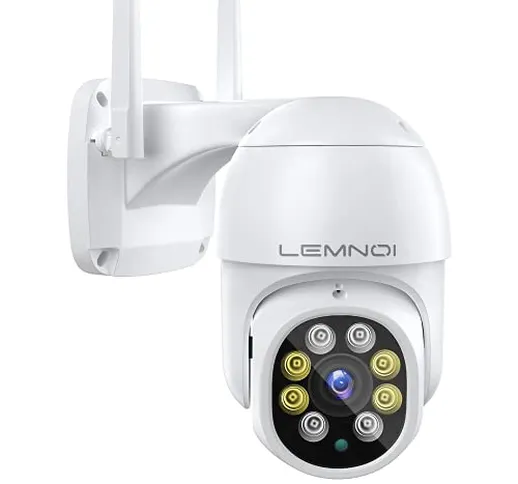 Telecamera di Sorveglianza Esterna WiFi 1296P, Lemnoi Videocamera di Sicurezza con Visione...