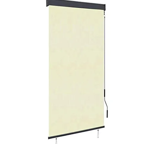 vidaXL - Tenda avvolgibile per esterni, 80 x 250 cm, colore: bianco crema