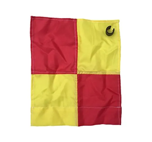 Bandierina per angolo del campo, con paletto da 25 mm con clip, Yellow / Red Chequered