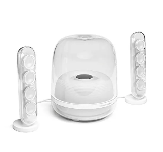 Harman Kardon SoundSticks 4 - Sistema di altoparlanti Bluetooth, colore: Bianco