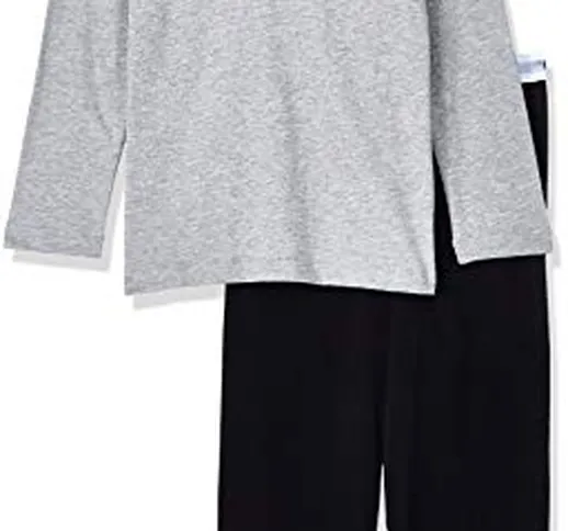 Calvin Klein LS Knit Pj Set Modern Cotton Pigiama, Grigio (Grey Heather W/Black 044), 12-1...