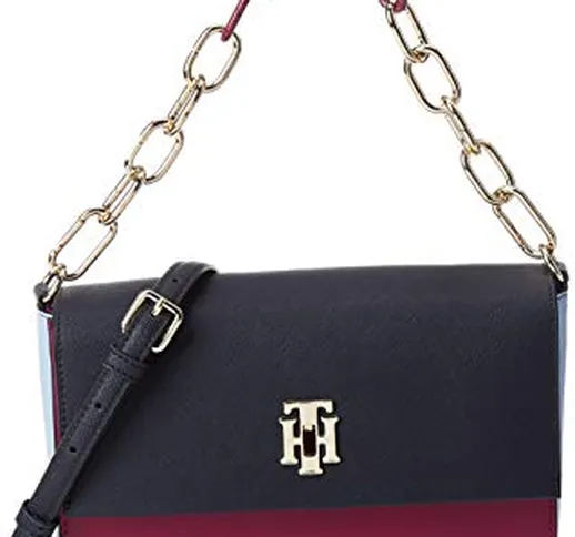 Tommy Hilfiger Th Saffiano Crossover, Borsa Donna, Viola (Beet Red Mix), 1x1x1 centimeters...