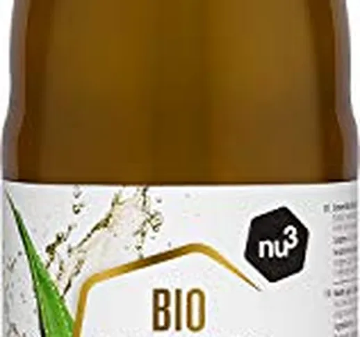 nu3 Succo di Aloe Vera Biologica - 1L in bottiglia di vetro - Puro gel di aloe vera - 100%...