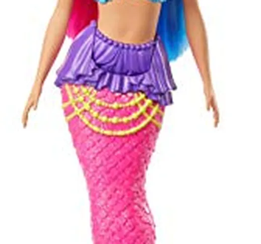 Barbie- Dreamtopia Bambola Sirena con Capelli Rosa e Blu Giocattolo per Bambini 3+ Anni, G...