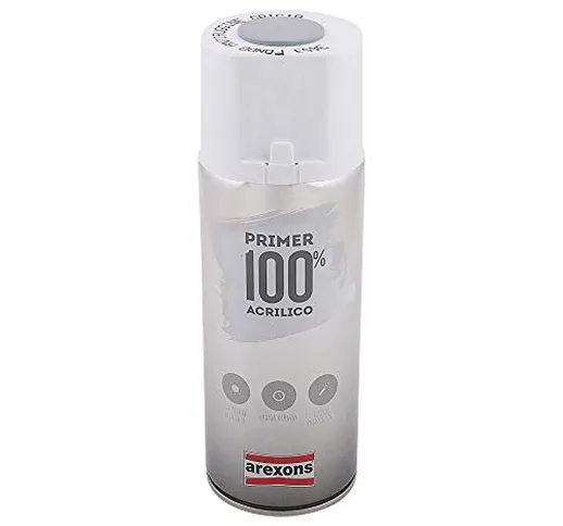 AREXONS PRIMER 100% ACRILICO Fondo Antiruggine Grigio Smalto spray 400 ml vernice spray, p...