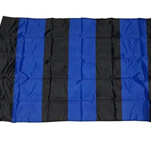 R&F srls Bandiera Strisce NERAZZURRE Nero Azzurre Tessuto Misura Standard 90 X 150 cm nera...