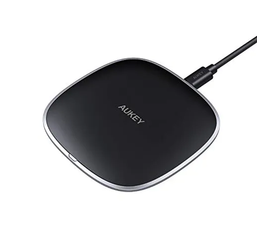 AUKEY Caricatore Wireless Qi Certified, Fast Wireless Charger 10W,7,5W & 5W, Compatibile c...