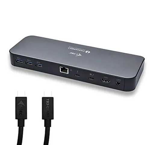 i-tec Thunderbolt 3 Docking Station 2X 4K con Power Delivery Fino a 65W, Compreso 2X Thund...