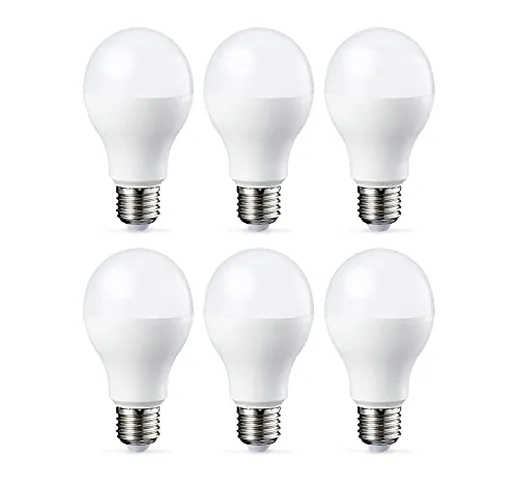 Amazon Basics - Confezione da 6 lampadine a LED, con attacco Edison E27, piccole, da 14 W...